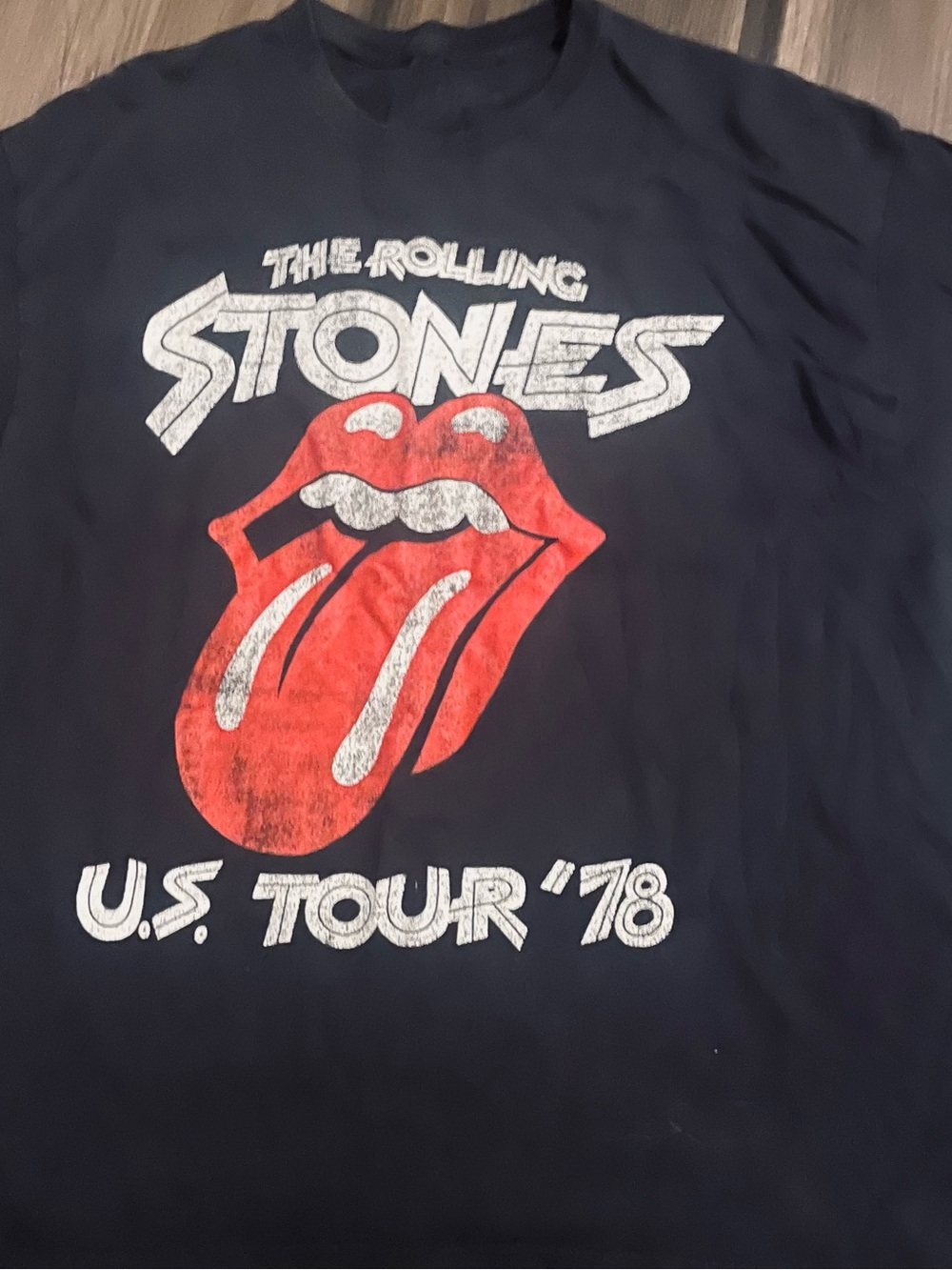 The Rolling Stones Black Graphic Tour Tee - Red Tongue